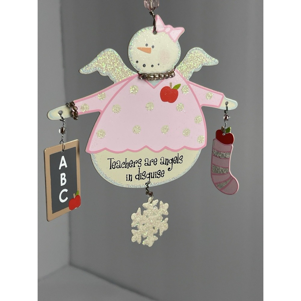 Teachers are Angels In Disguise Ornament Metal Christmas‎ Teacher Gift Folk Art - Picture 4 of 8